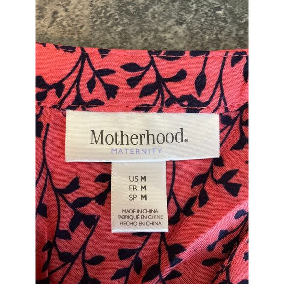 Motherhood Maternity Tunic Top Womens M Floral Peasant Fairy Drawstring Waist - Picture 5 of 10